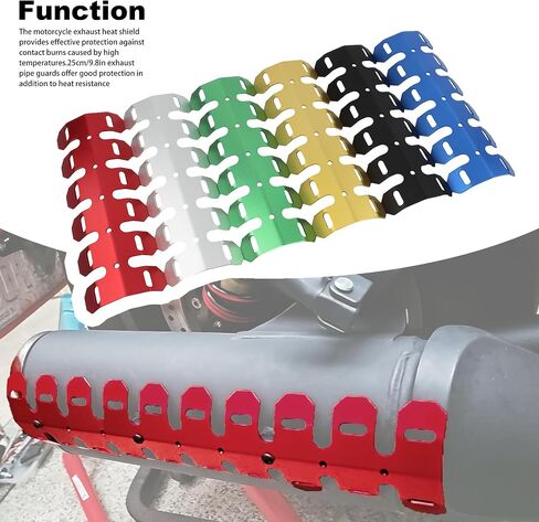 Motorcycle Metal Heat Shield Cover,Universal 9.8in Exhaust Pipe Anti Hot Ironing Tail Heat Shield Cover for All Off Road ATV Dirt Bike Racing(Blue) in Kuwait