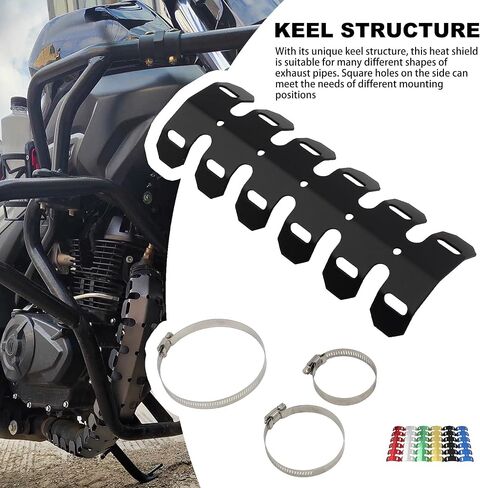 Motorcycle Metal Heat Shield Cover,Universal 9.8in Exhaust Pipe Anti Hot Ironing Tail Heat Shield Cover for All Off Road ATV Dirt Bike Racing(Blue) in Kuwait