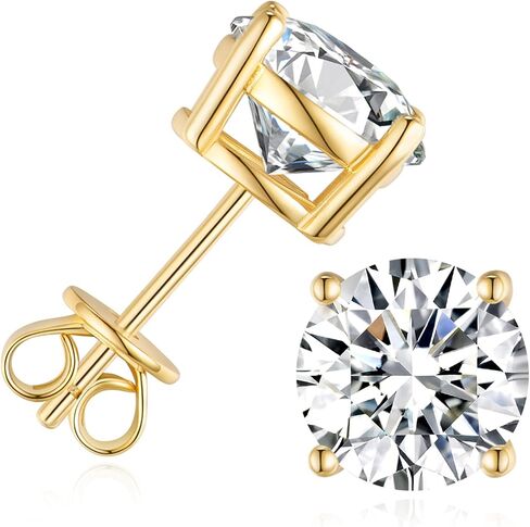1-6CT Moissanite Stud Earrings for Women, C4P Setting D Color 925 Sterling Silver Earrings with Certificate of Authenticity in Kuwait