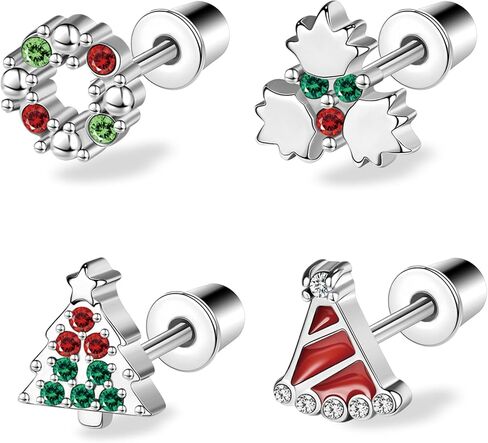 AOEDEJ Christmas Earrings for Women Holiday Earrings Christmas Tree Earrings holiday earrings variety pack Candy Canes Santa Claus Snowmen Reindeer Red Apples in Saudi Arabia