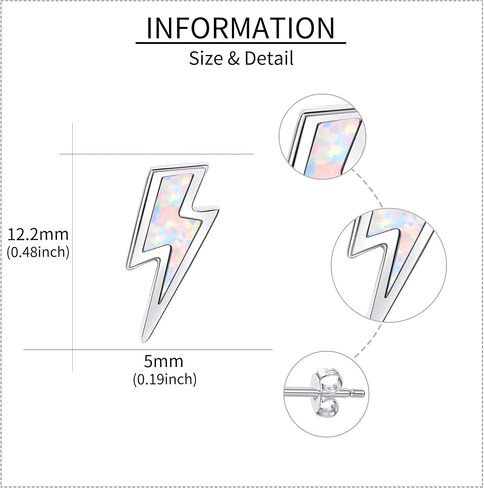 أقراط YAFEINI Lightning Bolt من الفضة الإسترلينية عيار 925 مجوهرات للنساء in Saudi Arabia