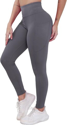 Leggings with Pockets for Women Buttery Soft Yoga Pants High Waist Tummy Control Workout Running Leggings in Saudi Arabia