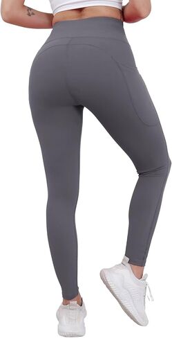 Leggings with Pockets for Women Buttery Soft Yoga Pants High Waist Tummy Control Workout Running Leggings in Saudi Arabia