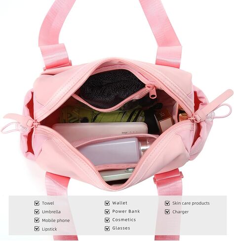 Didida Small Gym Bag for Women Girls,Waterproof Mini Gym Bag with Wet Compartment,Small Duffle Bag for Workout Sport Travel Weekender,Black in Kuwait