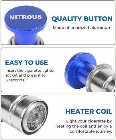 Car Cigarette Lighter,Car Accessories Car Lighter,Fire Missile Cigarette Lighter Plug,Eject Button Cigarette Lighter,Push Button Cigarette Lighter for Vehicles with Standard 12V (Nitrous) in Saudi Arabia