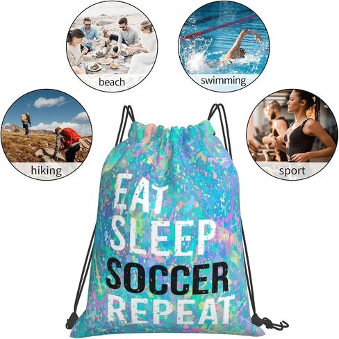 Eat Sleep Jiu- Jitsu Repeat Drawstring Backpack Gym Sack Sports String Bag Drawstring Sackpack For Women Men in Kuwait