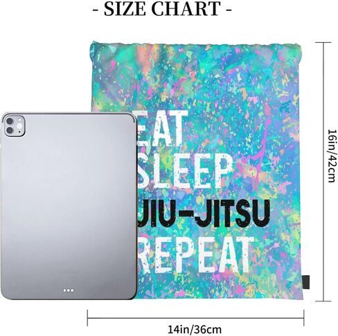 Eat Sleep Jiu- Jitsu Repeat Drawstring Backpack Gym Sack Sports String Bag Drawstring Sackpack For Women Men in Kuwait