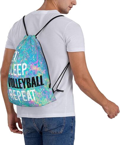 حقيبة ظهر برباط من Eat Sleep Jiu-Jitsu متكررة لصالة الألعاب الرياضية وحقيبة رياضية برباط للنساء والرجال in Kuwait