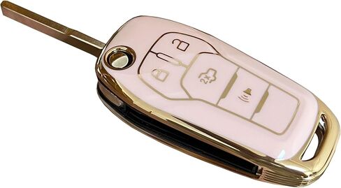 for Ford Key Fob Cover Key Protective Flip Key Shell Holder Fit for Ford Fusion 2013 2014 2015 2016 N5F-A08TAA 164-R7986 5924003 (Pink) in Saudi Arabia