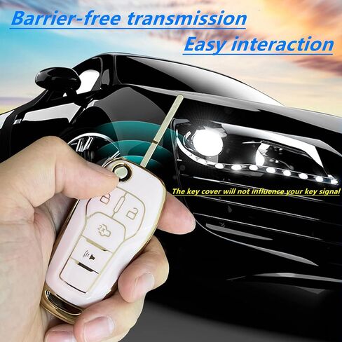 for Ford Key Fob Cover Key Protective Flip Key Shell Holder Fit for Ford Fusion 2013 2014 2015 2016 N5F-A08TAA 164-R7986 5924003 (Pink) in Saudi Arabia