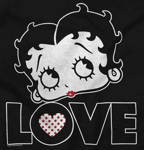 Brisco Brands Betty Boop Love Cute Girly Cartoon Zip Hoodie Sweatshirt Women in Saudi Arabia