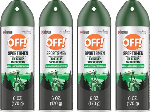 OFF! Deep Woods Sportsmen Insect Repellent Aerosol, Bug Spray Containing 30% DEET, Protects Against Mosquitoes and Ticks, 6 Oz, (Pack of 4) in Kuwait