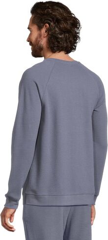 Barefoot Dreams Men's Malibu Collection Waffle Knit Raglan Pullover in Saudi Arabia