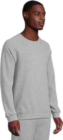 Barefoot Dreams Men's Malibu Collection Waffle Knit Raglan Pullover in Saudi Arabia