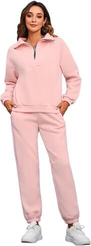 GORGLITTER Women's 2 Pieces Set Long Sleeve Sweatshirts and Drawstring Sweatpants Set Streetwear in Saudi Arabia