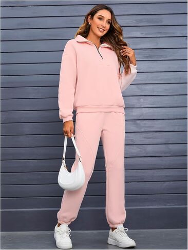 GORGLITTER Women's 2 Pieces Set Long Sleeve Sweatshirts and Drawstring Sweatpants Set Streetwear in Saudi Arabia