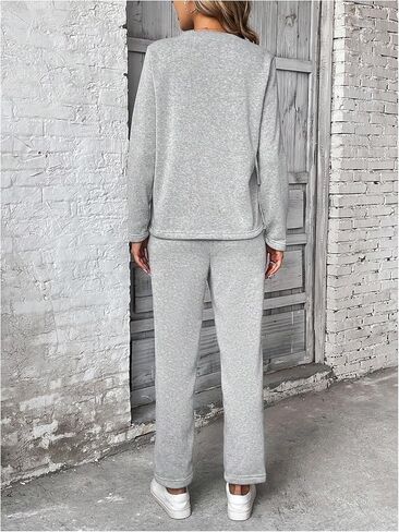 GORGLITTER Women's 2 Pieces Set Long Sleeve Sweatshirts and Drawstring Sweatpants Set Streetwear in Saudi Arabia