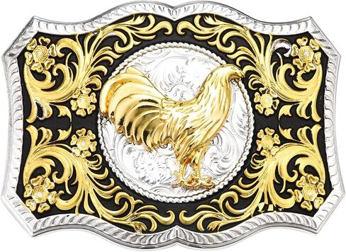 Religion Cross Kneeling Prayer Rooster Horse Golden Belt Buckle for Men Women│Rodeo Texas Floral Belt Buckle in Saudi Arabia