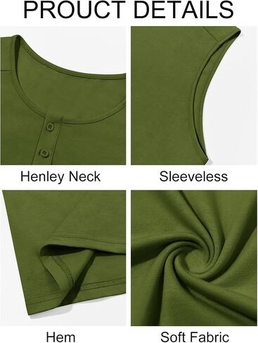 Runcati Men's Workout Tank Tops Sleeveless Muscle Gym Slim Fit Henley Shirt Casual Basic Summer Beach Tops in Kuwait