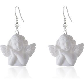 TIANHONGYAN بسيط الباروك كيوبيد الملاك استرخى أقراط الباروك تمثال صورة الحلو الملاك محظوظ أقراط للنساء مجوهرات للبنات هدية in Kuwait