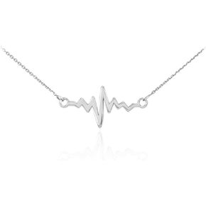925 Sterling Silver Lifeline Pulse Pendant Heartbeat Necklace
