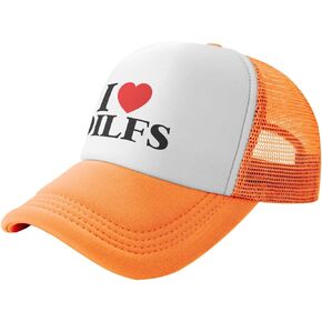 JIFRE I Love Dilfs Trucker Hat Sports Baseball Cap Casual Adjustable Size Hip-Hop Unisex
