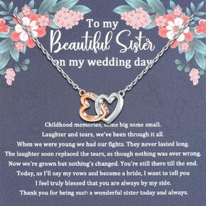 Sister Necklace Sister of The Bride Gifts from Bride Sister Wedding Gift from Brid Thank You Sister Jewelry