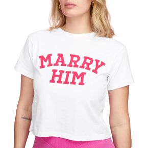 xo, Fetti Bachelorette Party Marry Him Bride White T-Shirt | Bach Party Decorations, Bride Gift, Bridal Shower Party Favor