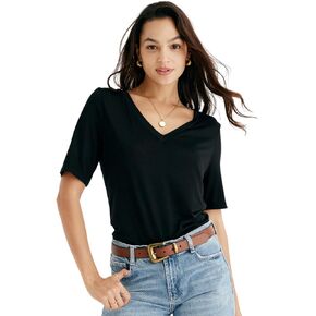 COLD POSH Women's Silk T-Shirt V-Neck Tee