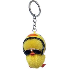 FAYZSOWSR 1PCS Duck Keychain With Glasses Sunglasses Mini Duck Keychain Decorative Keychains for Men and Women