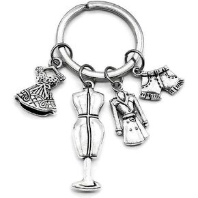Fashion keychain, dress keychain, coat keychain, clothes keychain, Jean shorts keychain, Mannequin keychain, Boutique charm, Skirt charm, clothes charm, fashion charm, Gift for women, Fashion key ring