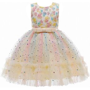 Weileenice Flower Girls Wedding Dress Bridesmaid A-Line Princess Pageant Photo Shoot Prom Holiday Party Tulle Dresses in Kuwait