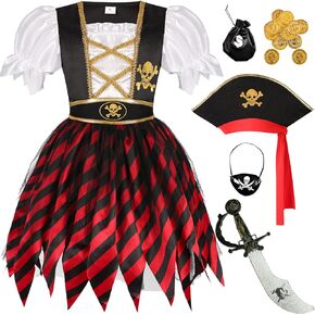 Pirate Costume Girls Kids Halloween Party Dress Up
