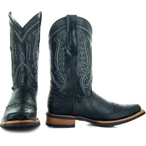 Soto Boots Men's Saddle Vamp Gator Belly Print Cowboy Boots H50039 in Kuwait