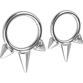 NewkeepsR 2PCS-16G(1.2mm) Diameter 8mm/10mm G23 Implant Titanium Durable and Hypoallergenic Clicker Tribal Septum Ring Daith Piercing