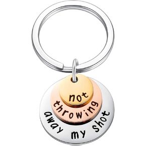 قلادة ثلاثية الطبقات من Ukodnus Not Throwing Away My Shot للفتيات المراهقات هاميلتون هدايا مجوهرات مستوحاة من موسيقى برودواي (سلسلة مفاتيح) in Kuwait