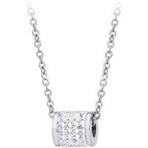 555Jewelry Stainless Steel CZ Sliding Floating Bead Necklace for Women & Girls