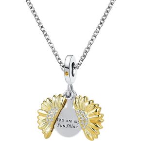 MZC Jewelry Sunflower Necklace You are my Sunshine Pendant for Women Girl Mom Daughter Sister Birthday