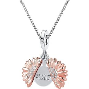 MZC Jewelry Sunflower Necklace You are my Sunshine Pendant for Women Girl Mom Daughter Sister Birthday