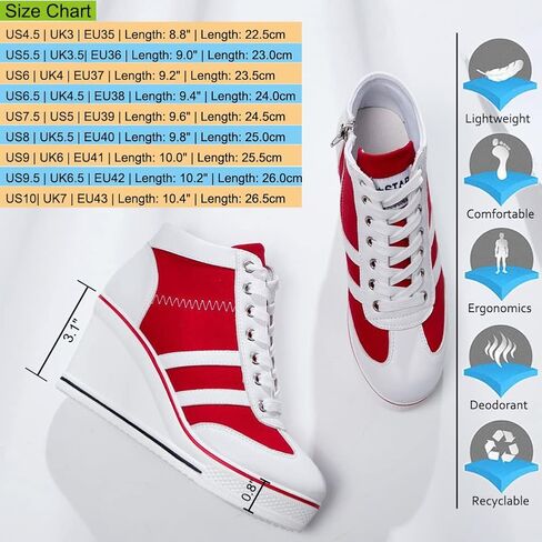 Mei MACLEOD Women Wedge Sneakers Platform Wedge High Heel Sneakers Ankle Booties Casual Canvas Shoes in Saudi Arabia