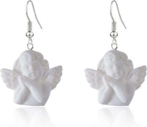 TIANHONGYAN بسيط الباروك كيوبيد الملاك استرخى أقراط الباروك تمثال صورة الحلو الملاك محظوظ أقراط للنساء مجوهرات للبنات هدية in Kuwait