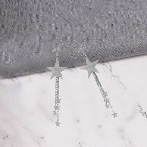 بوهو الذهب ستار طويل شرابة هامش استرخى أقراط للنساء الفتيات اطلاق النار ستار أقراط ستار إسقاط أقراط مجوهرات in Kuwait