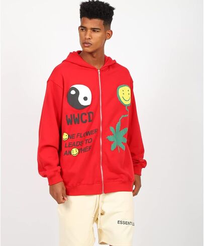 معطف Arnodefrance CPFM WWCD Hip Hop Earth First معطف بسحاب كامل مع هوديس بطباعة جرافيك in Kuwait