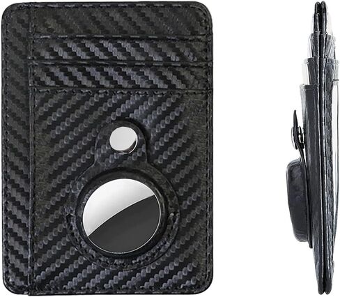 ZLMC Slim Minimalist Airtag Card Wallet, Smart Wallet with AirTag Holder,Genuine Leather Credit Card Wallet with Built-in Case for Air tag Wallet Multifunctional Purse[No Airtags] in Kuwait