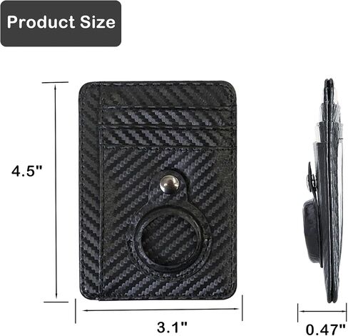 ZLMC Slim Minimalist Airtag Card Wallet, Smart Wallet with AirTag Holder,Genuine Leather Credit Card Wallet with Built-in Case for Air tag Wallet Multifunctional Purse[No Airtags] in Kuwait