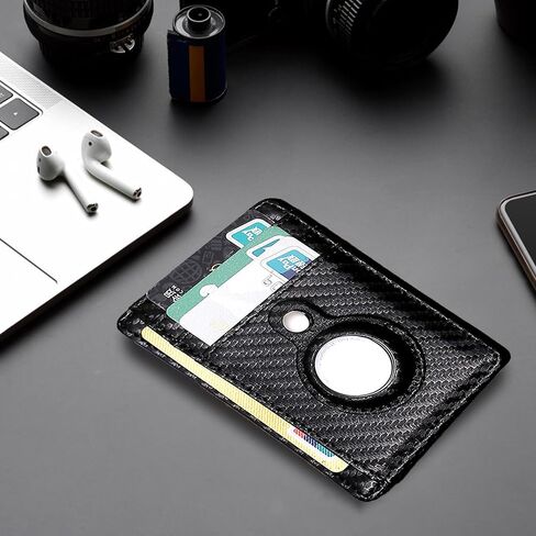 ZLMC Slim Minimalist Airtag Card Wallet, Smart Wallet with AirTag Holder,Genuine Leather Credit Card Wallet with Built-in Case for Air tag Wallet Multifunctional Purse[No Airtags] in Kuwait