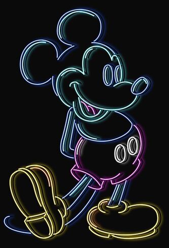 Disney Classic Neon Mickey Women's Cowl Neck Long Sleeve Knit Top in Saudi Arabia