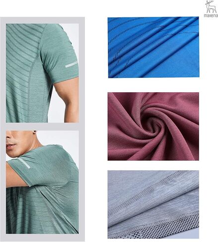MAXERIA Workout Shirts for Men Slim Fit Graphic Tees Men Dry Fit T Shirts for Men Sports Gym Workout Tops in Saudi Arabia