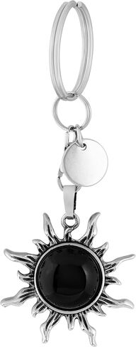 Sacina Gothic Boho Black Sun Keychain, Crystal Keychain, Car Keychain, Goth Keychain, Cool Keychain, Goth Accessories, Christmas Jewelry Gift for Women in Saudi Arabia