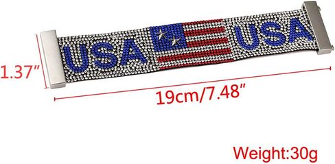 NASAMA USA Flag Hot Drilling Bracelets Hand Belt Patriotic Classic Bangle Hip Hop Jewelry For Men's Gift in Kuwait